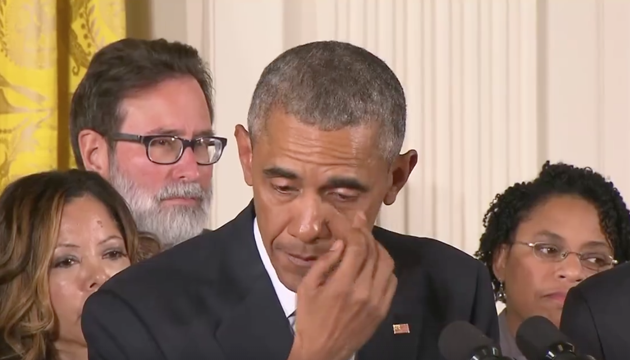 Obama crying