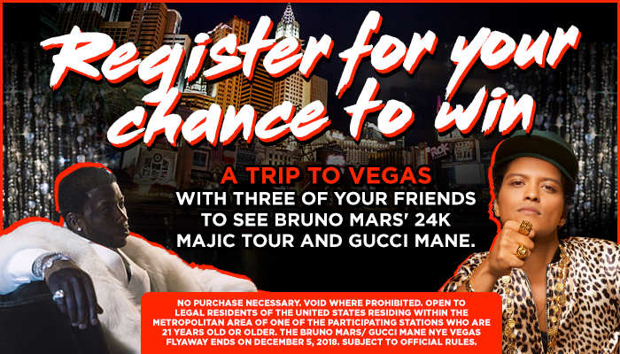 The Bruno Mars and Gucci Mane Vegas Flyaway Sweepstakes