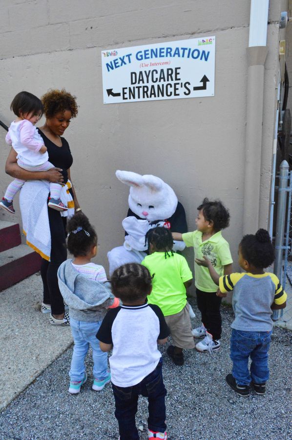 Tropikana and the Easter Bunny visit Next Generation Daycare