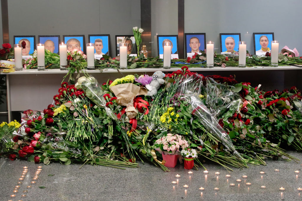 Mourners pay tribute to victims of UIA plane crash in Iran at Boryspil International Airport