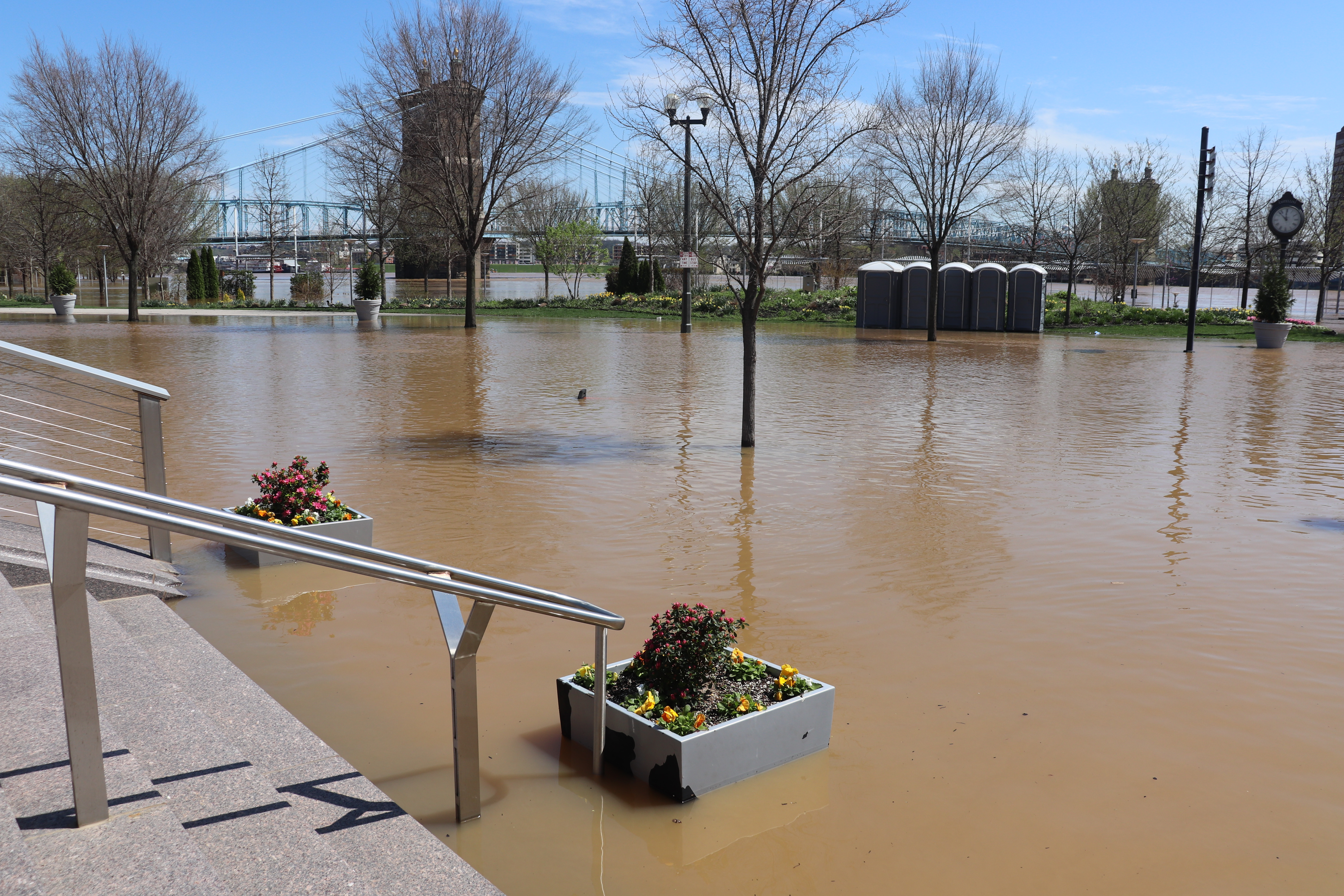 2025 Ohio River Flooding Downtown Cincinnati